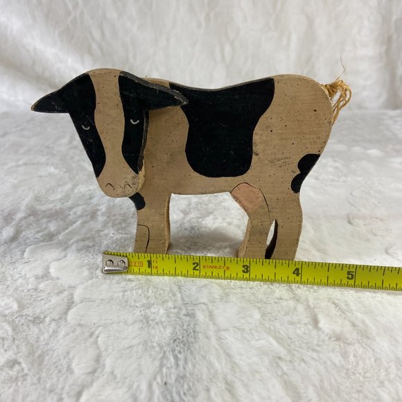Wood handmade Country Folk Art Cow Shelf Sitter Farmhouse decor - Picture 8 of 8